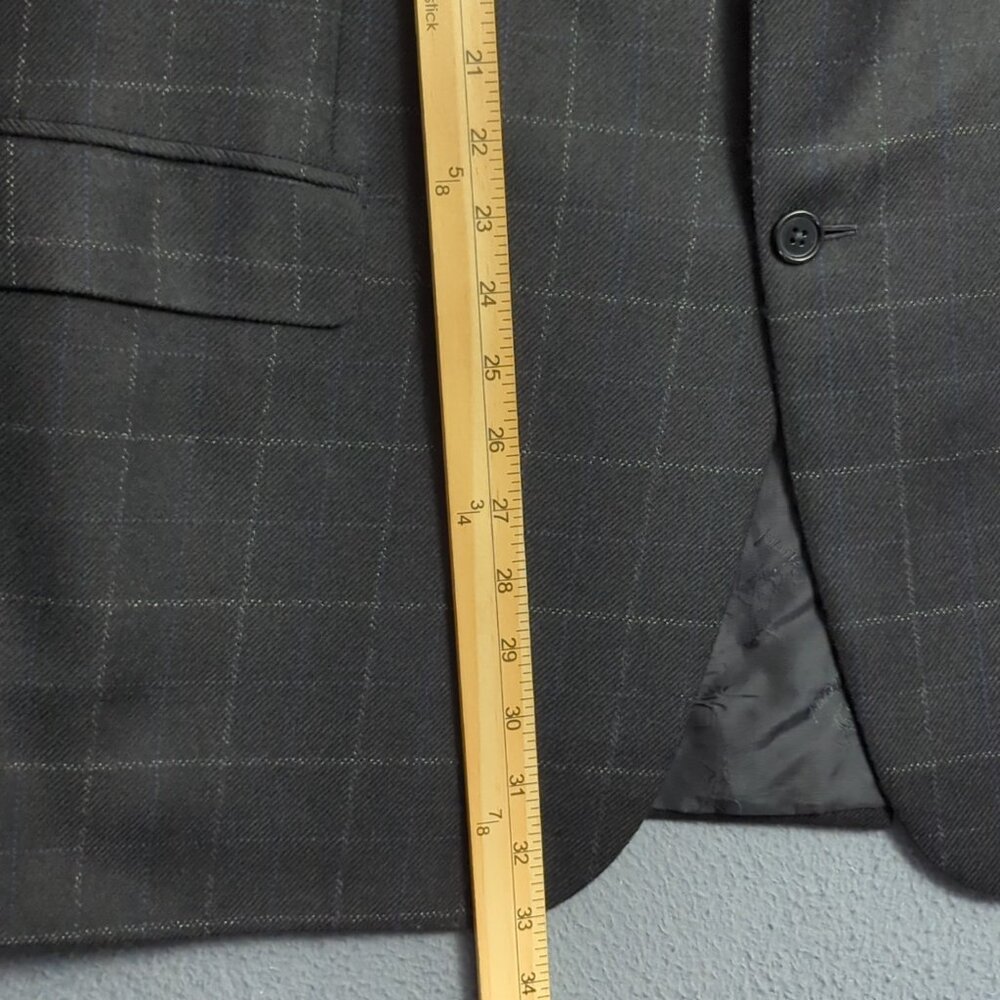 Brioni Blazer Men's 46R (estimated") Black Wool Windowpane Nomentano - Picture 7 of 15